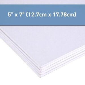 Set of Five 5x7 White Canvas Panels